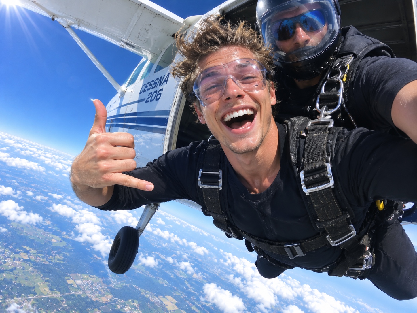 Tandemspringer im freien Fall